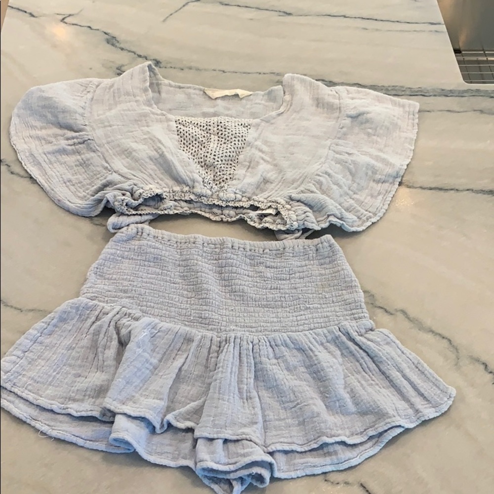 Jen’s pirate booty set powder blue smocked